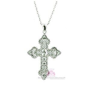 Sterling Silver Cz Cross Necklace